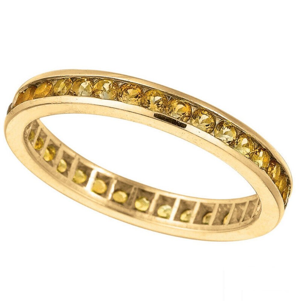 1.02 Carat Natural Yellow Sapphire Eternity Ring